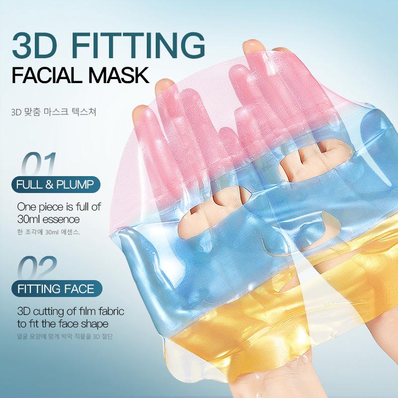 SADOER Regenbogen Kollagen Tuchmaske Sakura Hyaluronsäure Anti-Aging Aufhellend Feuchtigkeitsspendend Gesichtsmaske Koreanische Kosmetik