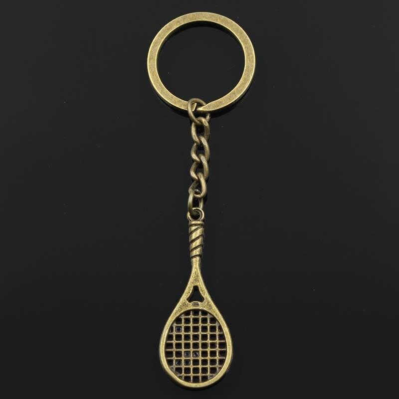 

Модный брелок 48x19 мм, теннисная ракетка для бадминтона, бронзовые подвески, сделай сам, мужские ювелирные изделия, автомобильный брелок, кольцо-держатель для подарка бронзовый