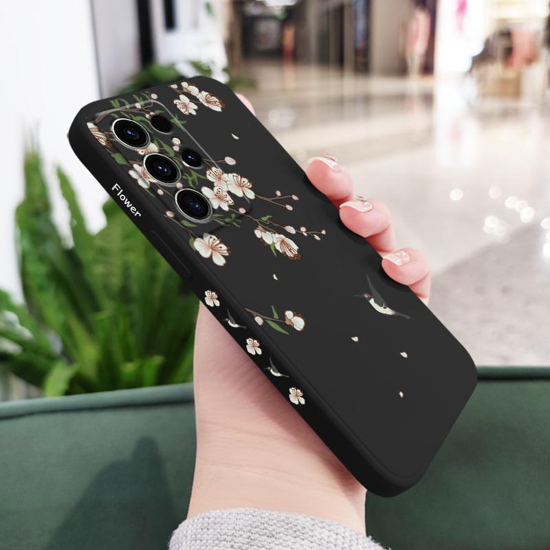 

Flower Finder Phone Case For Samsung Galaxy S25 S24 S23 S22 S21 S20 Ultra FE S10 S10E Plus Note 20 Ultra Silicone Cover Galaxy S25 чёрный