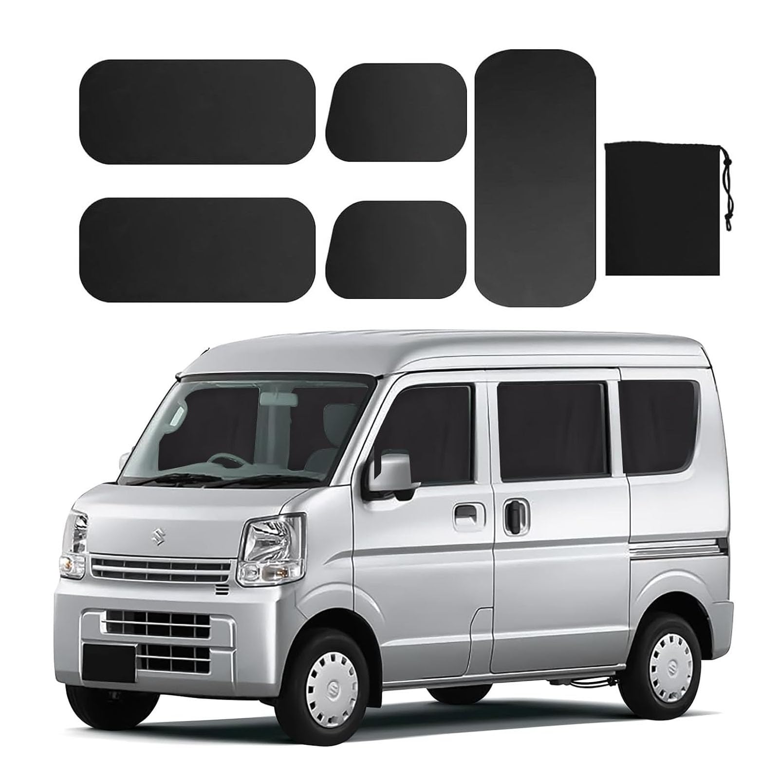 

Set of 5 Suzuki Every Car Curtains with Magnetic Suede Ideal for Car and Side Curtains for Back Privacy and Privacy Protection for Disaster (DA17V чёрный