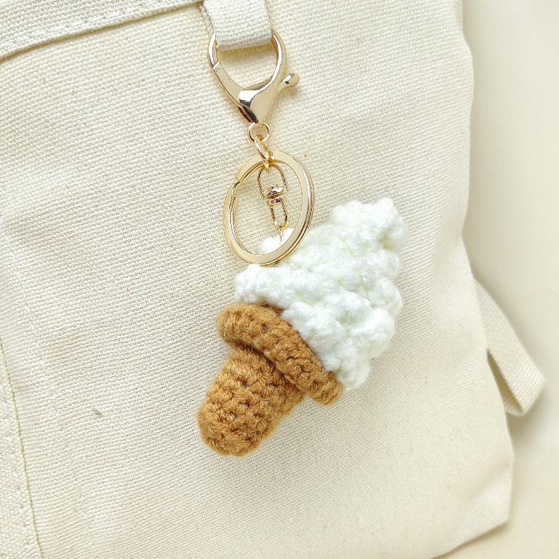 Cute Cartoon Ice Cream Keychain & Backpack Pendant - Fun Gift for Kids & Couples