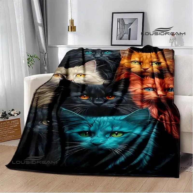 3D Cute Cat Printed Blanket Flannel Warm Blankets Soft and Comfortable Blanket Bed Linings Cubre Cama Birthday Gift
