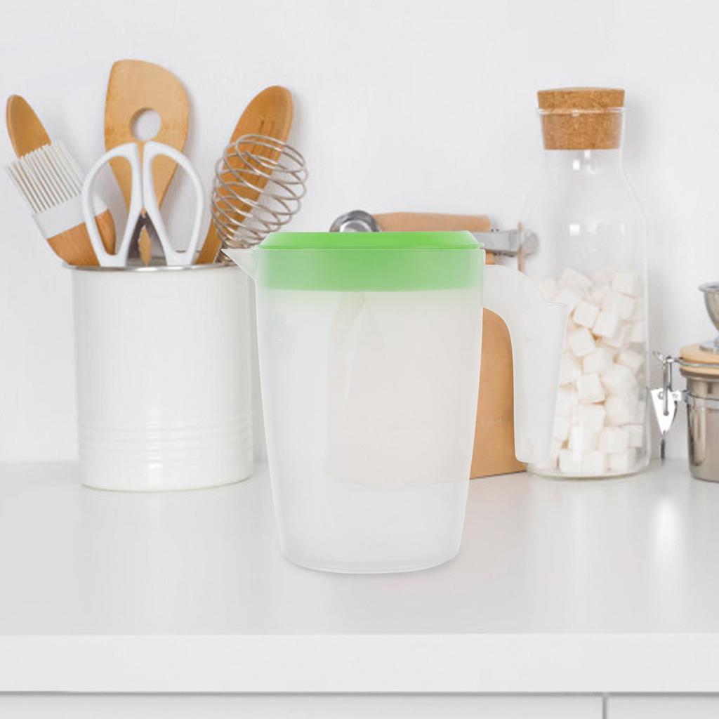 Plastic Beverage Pitcher with Lid Large Capacity for Cold Water Juice Ice Tea Milk Beer Home Party Picnic Bbq Portable Fridge
