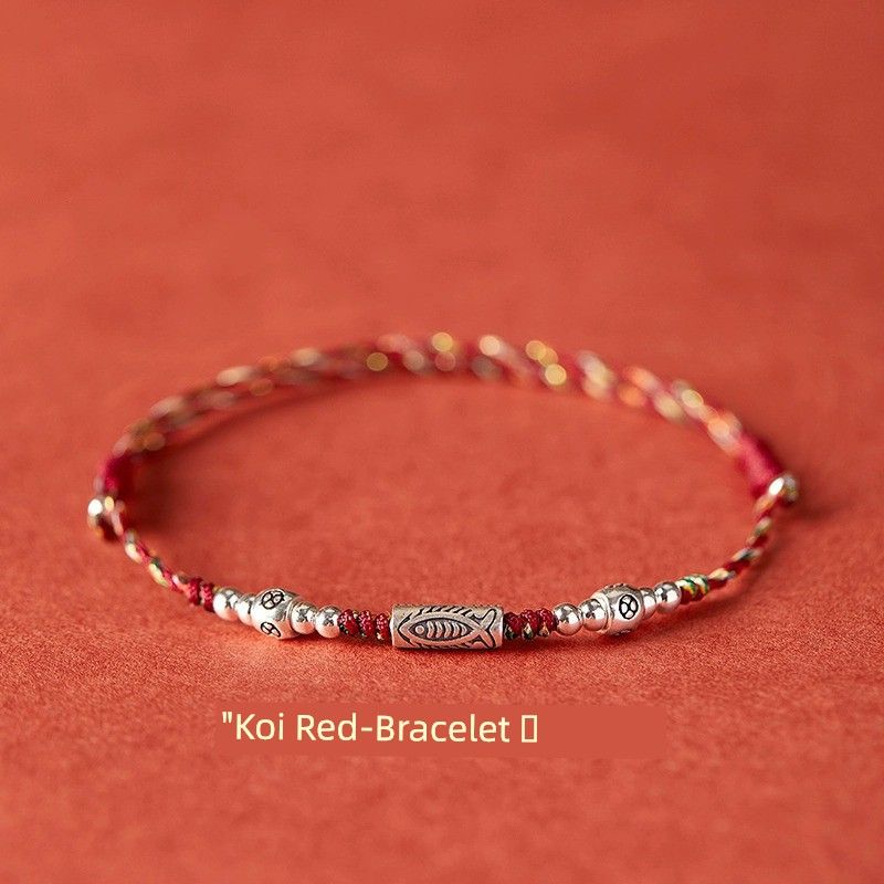 

Гора Путо Пройти Каждый Экзамен Приземлился Ремешок Мужской Вступительный Экзамен в Старшую Школу Удача Карп Красная Веревка Браслет Женский Экзамен Подарок на Удачу Koi Red (925 Silver)-Straight Hair