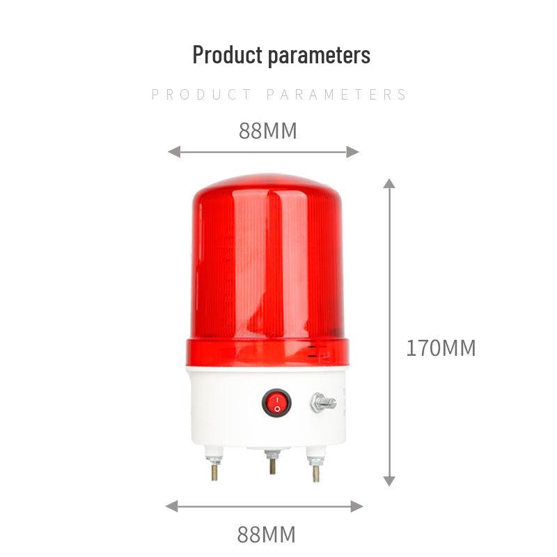 Adjustable Volume LED Warning Light LTE-6102J: Rotating Flashing Alarm with Sound, 220V/24V/12V.