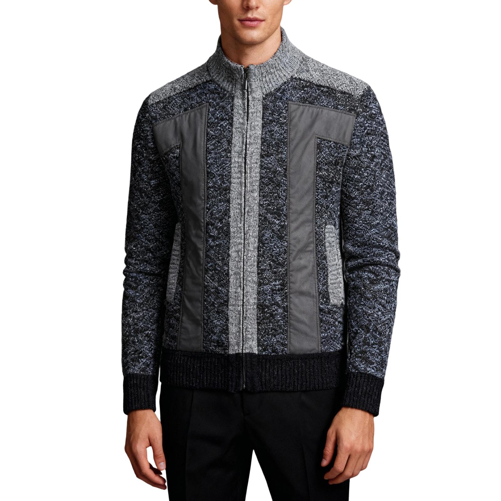 

Men Knitted Sweater Sweater Hooded Hood Zipper Cardigan M