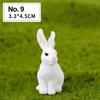Cute White Hare Easter Decoration Dollhouse Ornament Miniature Rabbit Figurine Micro Landscape Resin Bunny Statue Fairy Garden