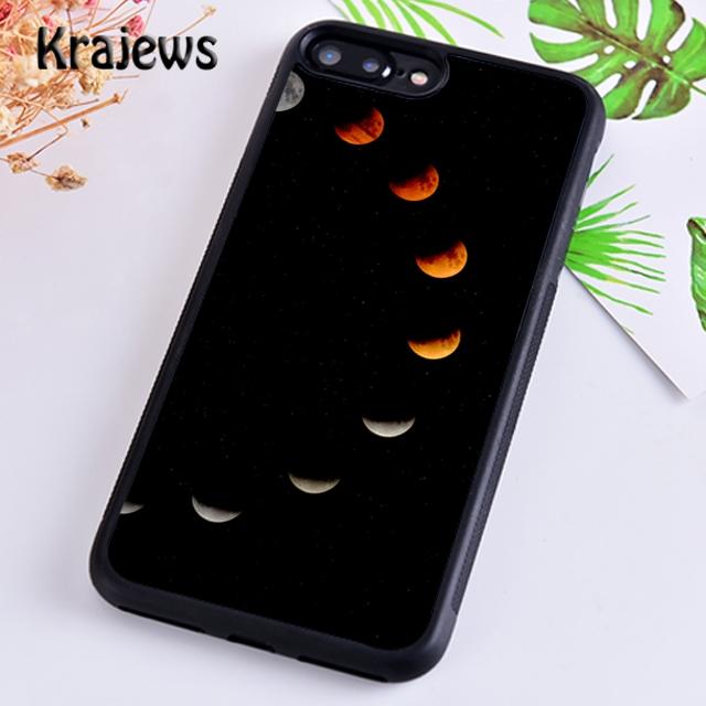 Krajews Moon Space Lunar Eclipse Planet Soft Phone Case For iPhone 17 Air 16 15 14 plus 11 12 13 pro max coque Fundas