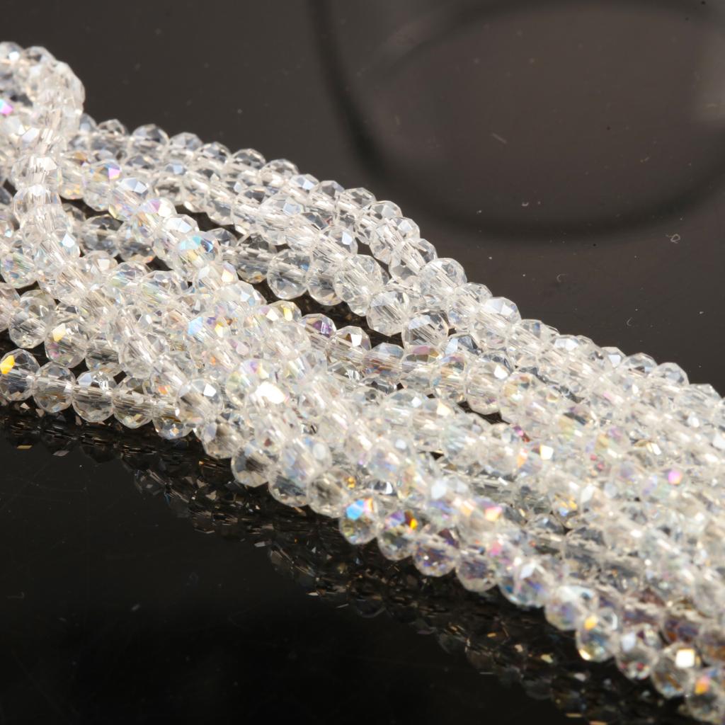 4/6mm Pink Black White Red Rondelle Austria Faceted Crystal Beads Round Glass Beads Loose Spacer Beads for Jewelry Making DIY