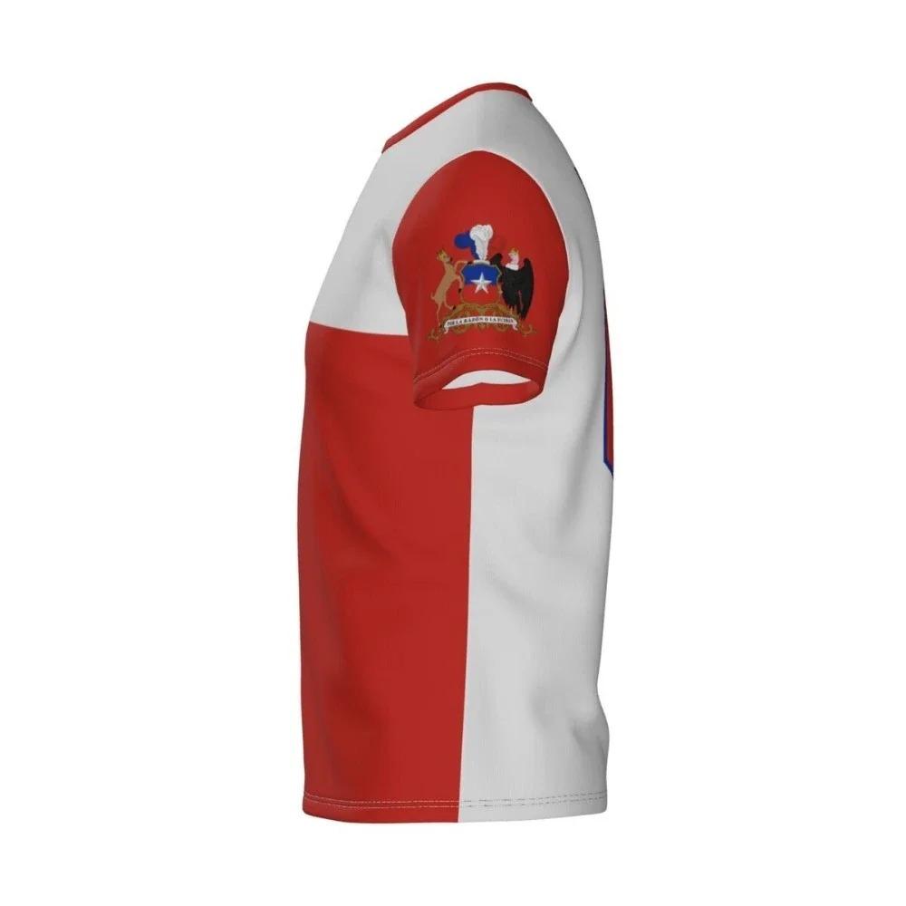 Chilean Flag Badge T-shirt Men & Women Jerseys Team Tees Gift for Chile Football Fans Casual Summer Graphic Short-sleeved Tops