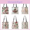 Christmas Santa Harajuku Claus Canvas Shopper Bag Christmas Socks Gift Reusable Shoulder Bag Large Capacity Folding Tote Handbag