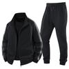 Tuta da Uomo in Cotone Primaverile Autunnale Felpa con Collo Alto Casual Elegante Giacca Cardigan e Pantaloni Set 2 Pezzi