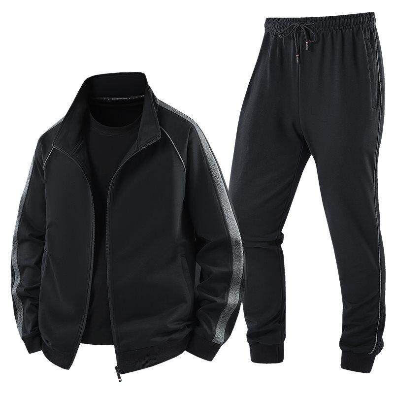Tuta da Uomo in Cotone Primaverile Autunnale Felpa con Collo Alto Casual Elegante Giacca Cardigan e Pantaloni Set 2 Pezzi