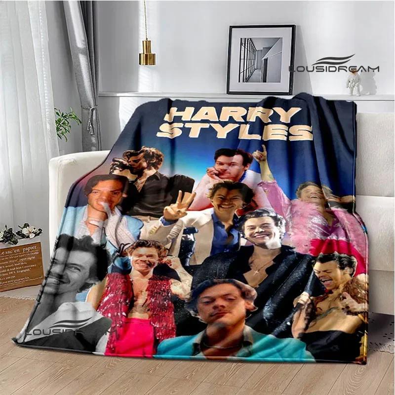 Sänger H-Harry-Styles bedruckte Decke Picknickdecken Flansch warme Decke Weiche und bequeme Decke Bettwäsche Geburtstagsgeschenk