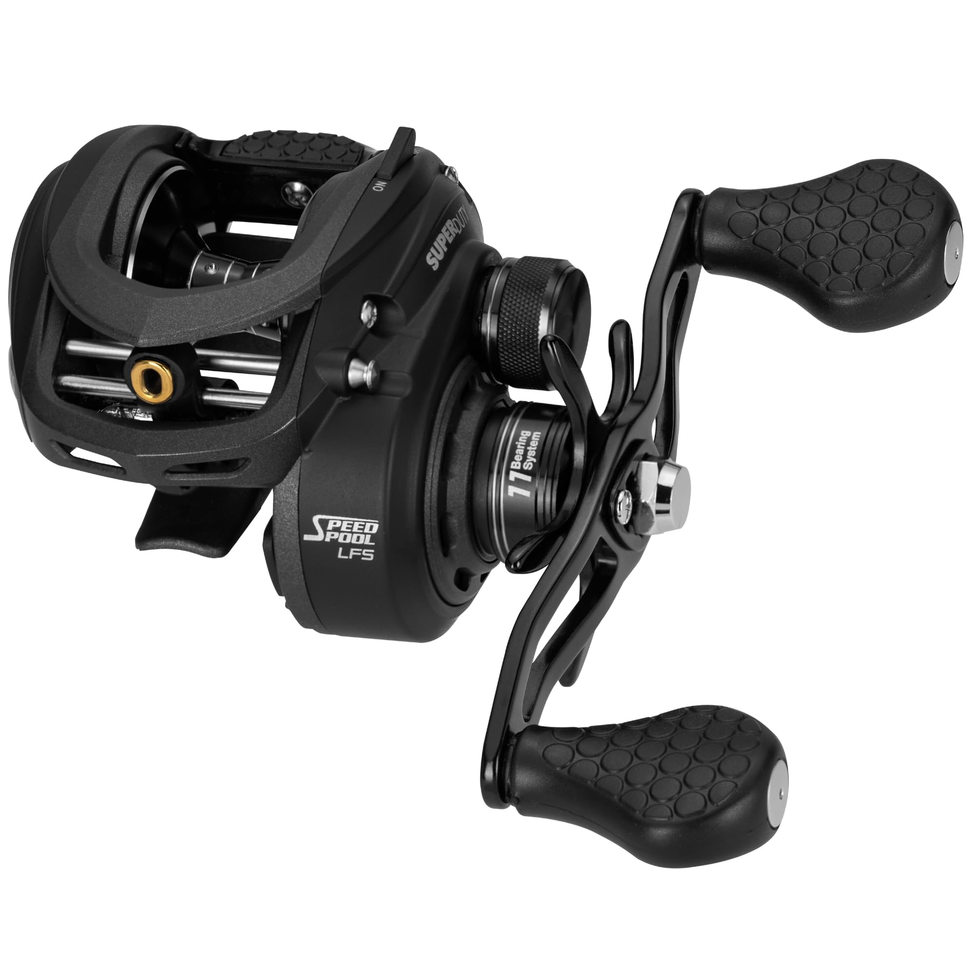 

SuperDuty LFS Байткастинговая рыболовная катушка Подшипники из нержавеющей стали Катушка Lew s, Левосторонняя рукоятка, Передаточное число 8.31, Система с 11 подшипниками, Двойная защита