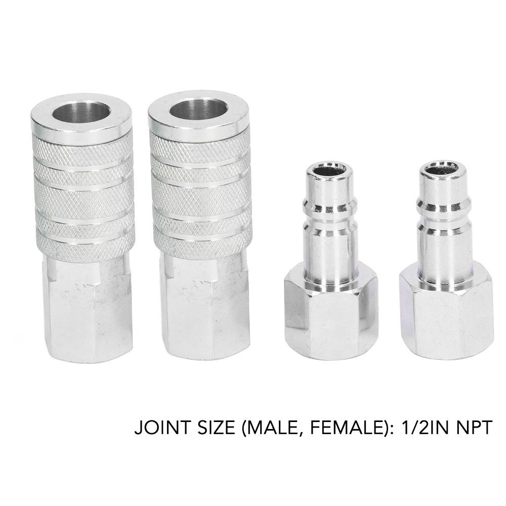 5pcs 300PSI Industrial Air Connect Fitting 1/2in NPT Pneumatic Tool Adapter  Air Compressors