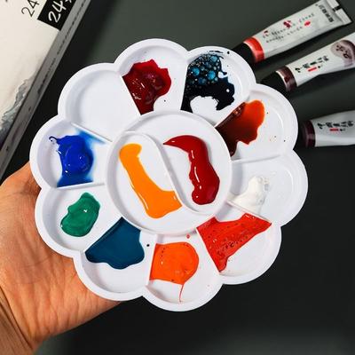 Plastic Oil Watercolor Palette White Painting Palettes Oil Painting Art Pigment Tray  Class