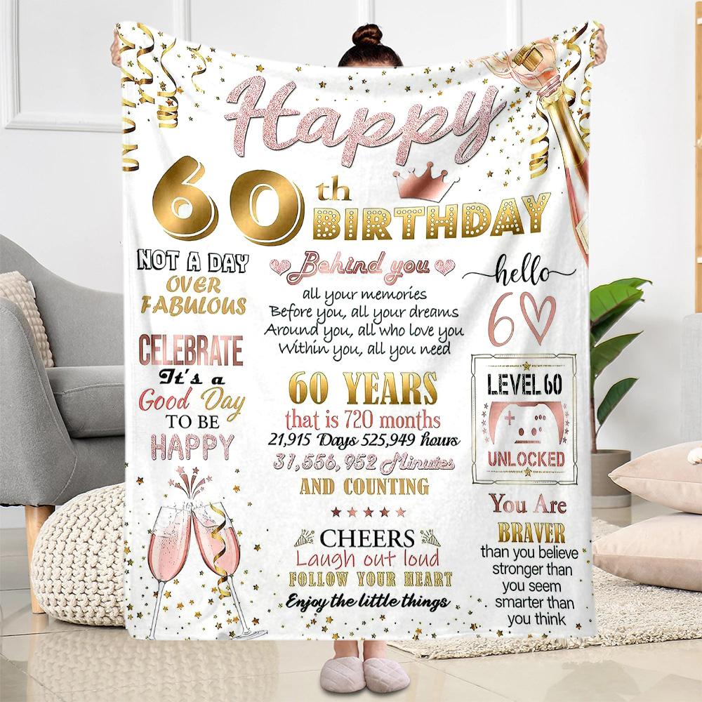 Happy 50th Birthday Celebration flannel,Lightweight,Flannel Blanket,Comfortable Blanket, Sofa Blanket, Gift blankets,Holiday Gift Blanket Blankets