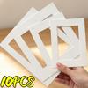 4/5/6/7/8inch Photo Mats Rectangle Paper Mounts for Photo Picture Artwork White Paper Frame Tabletop Decoration Accessories