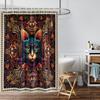 1Pc Cat Printed Waterproof Shower Curtain Bathe Hanging Curtain Partition Multi Size 12 Hooks Easy Installation Protect Privacy