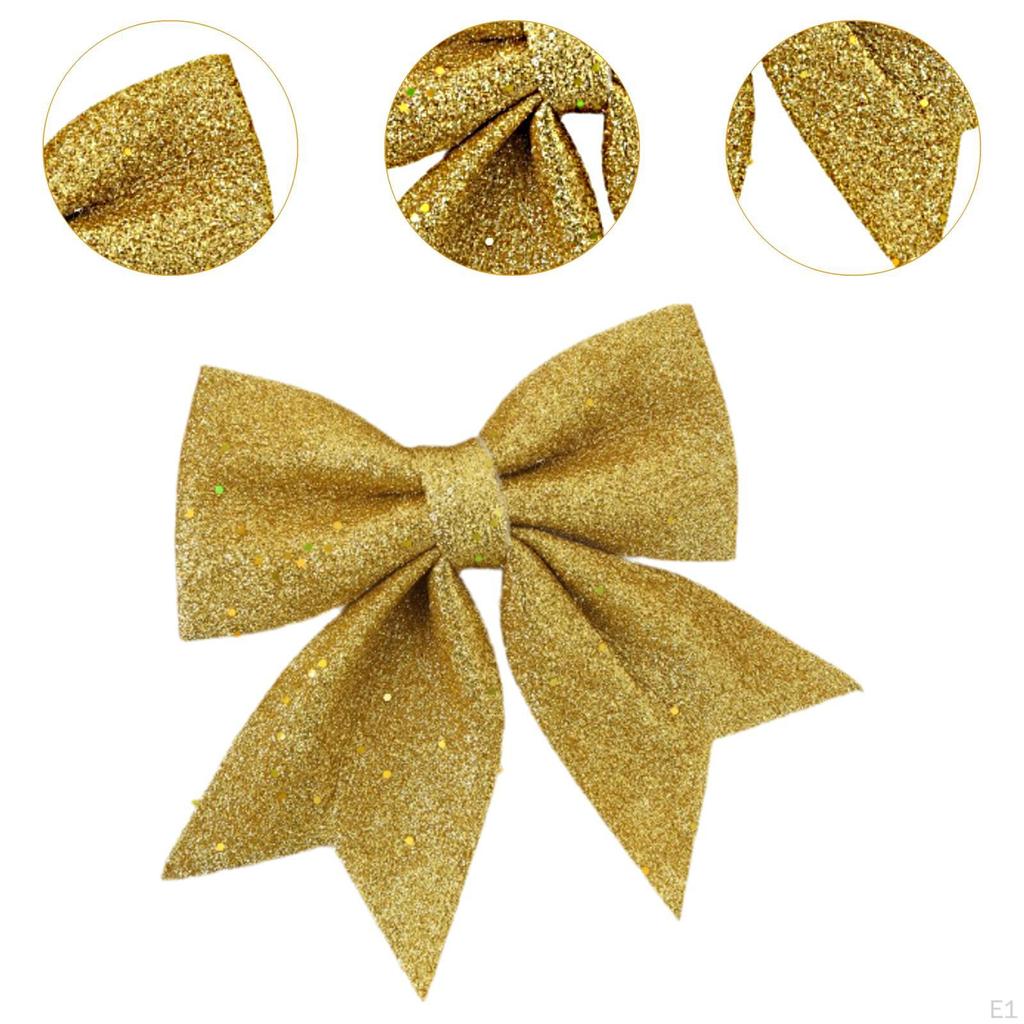 Christmas Bow Decoration Xmas Tree Topper Home Decor Festival Layout Elegant Decorative Bowknot