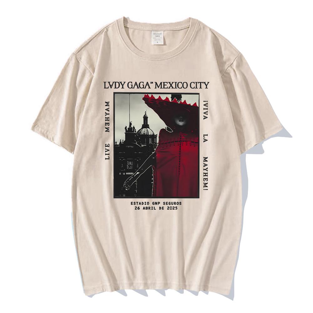 Lady Gaga Mayhem Mexican-style T-shirts fashionable men s and women s clothing retro Harajuku high-quality cotton fan tops