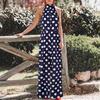 ZANZEA Tute lunghe da donna eleganti senza maniche con spalle scoperte e stampa pois