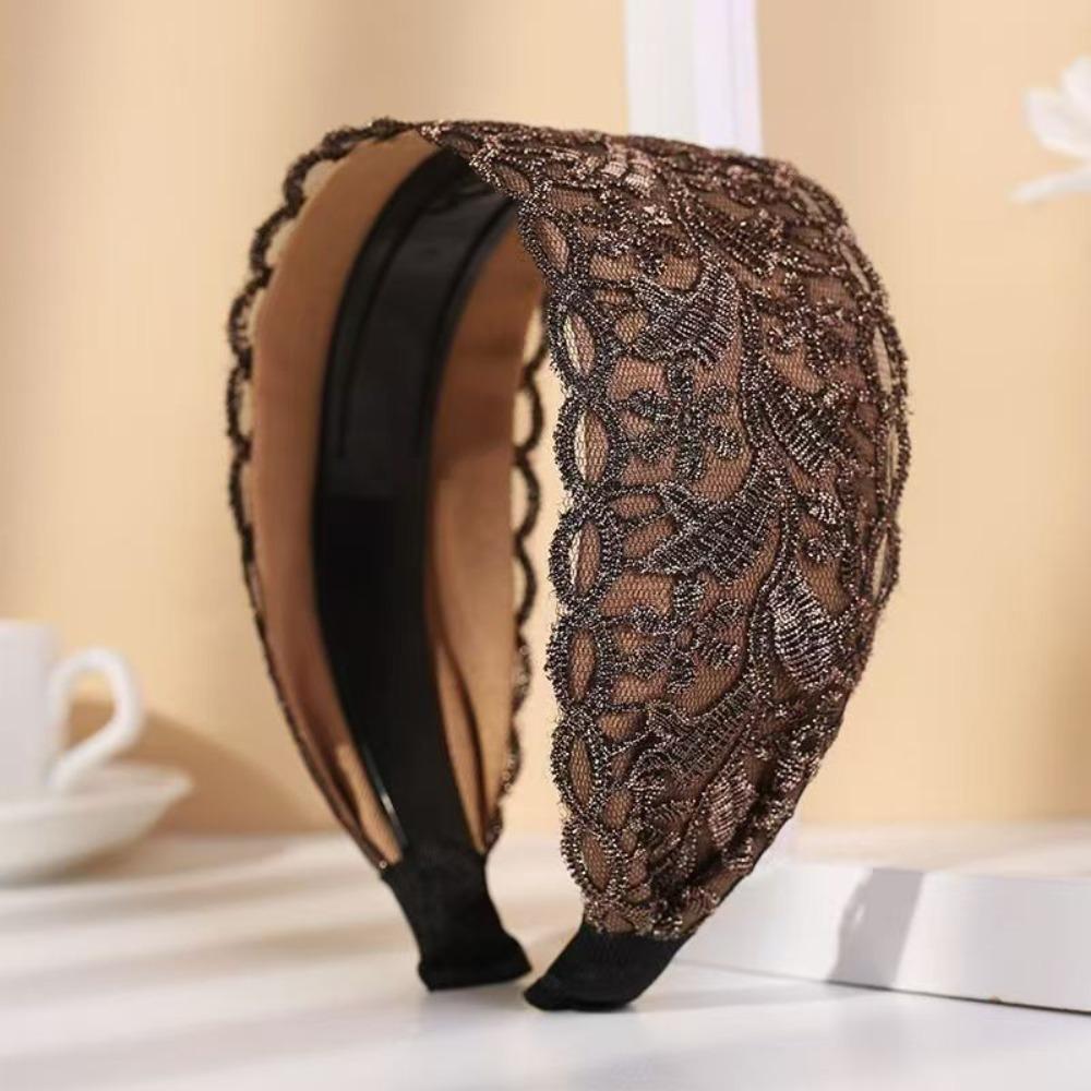 Eliminate Hassle Mesh Flower Headband Non Slip Head Wrap Personality Headdress  Party
