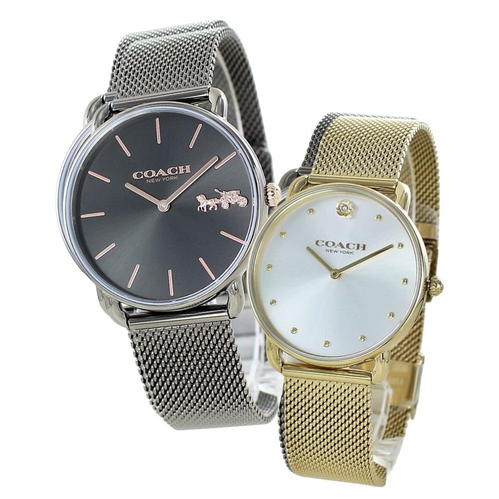 

Pair watch for men and women Elliott same size pair watch unisex slim thin stainless steel bracelet gunmetal yellow gold 1450438514504208 [Coach]