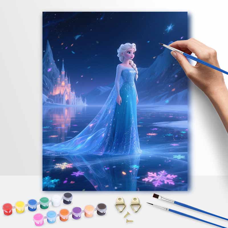 Disney Ice Queen Oil Painting Hand Painting Coloring Painting Handmade Diy Home Decoration Gift