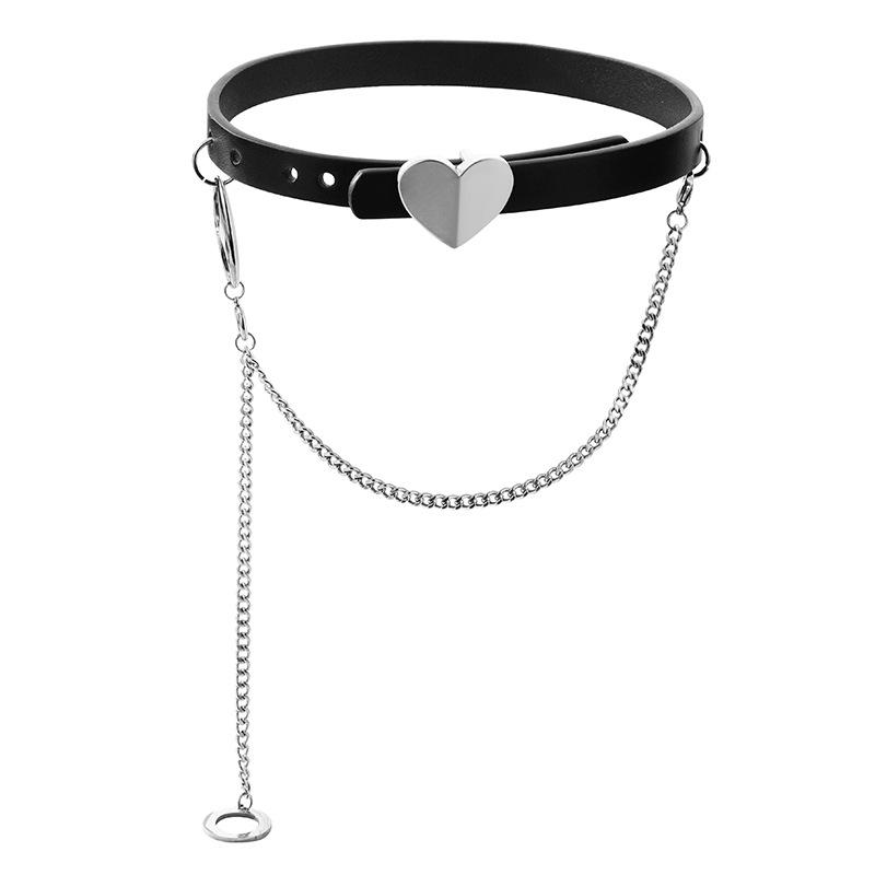 Personalized Belt Necklace Collarbone Chain Genderless Accessories Choker Dark Punk Versatile Leather Tide