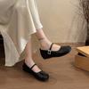 French Skirt Mary Jane Shoes Single Shoes Women's 2025 Spring and Summer New Korean Version Flat Doudou Shoes Silver Small Leather Shoes