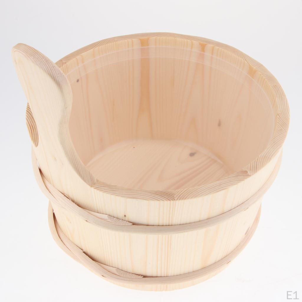 Medinis kibiras su plastikiniu įdėklu 4L tūrio lygaus paviršiaus baltas priedas skirtas