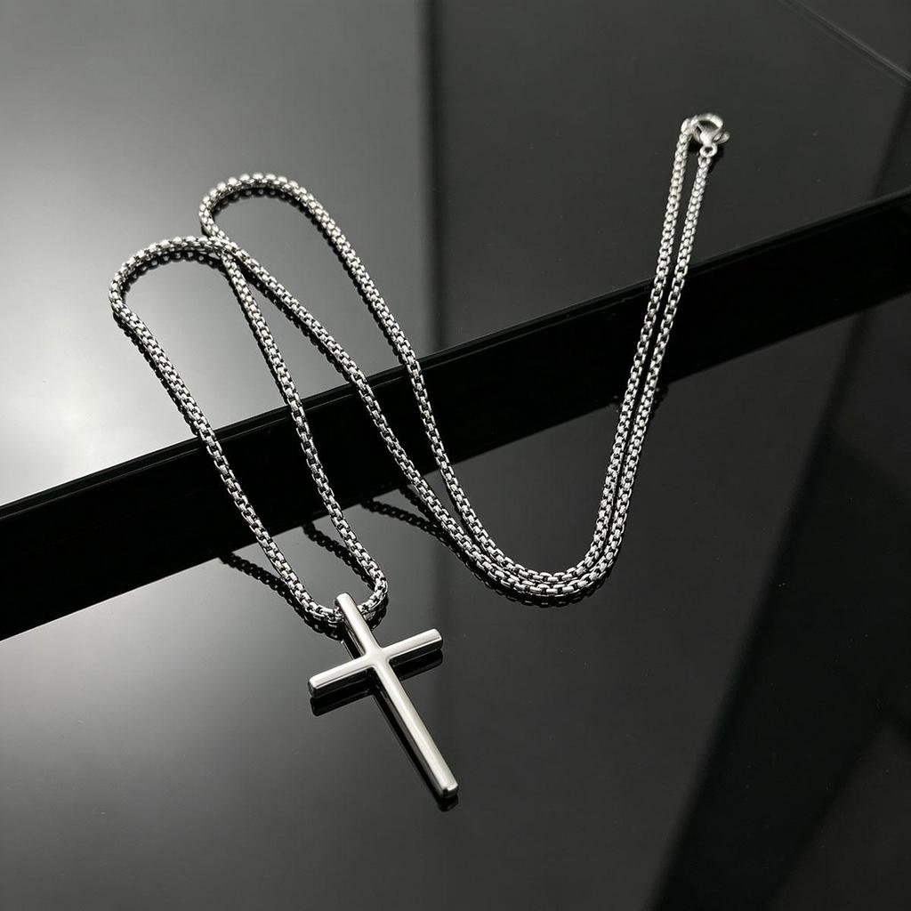Cross Necklace Men and Women Simple Daily Design Sense Fashion Pendant Sweater Chain Accessories Personal Items