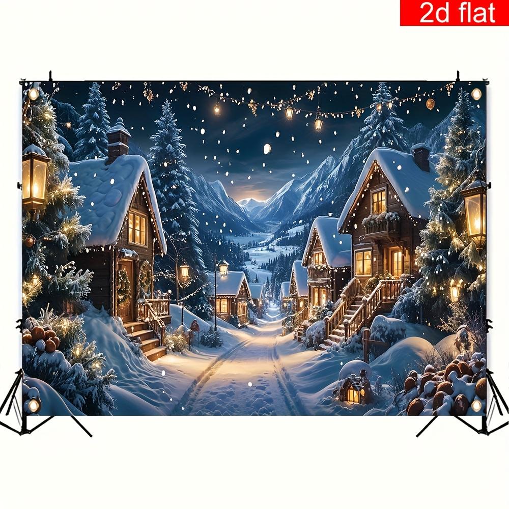 1Pcs Christmas Street Pattern Decoration Background Winter Backdrop For Photo Studio Photo Booth Party