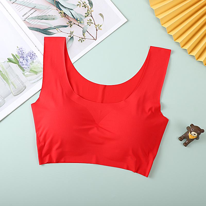 

Shangpin Anxin Бесшовный беспроводной спортивный бюстгальтер из ледяного шелка большого размера для женщин XL