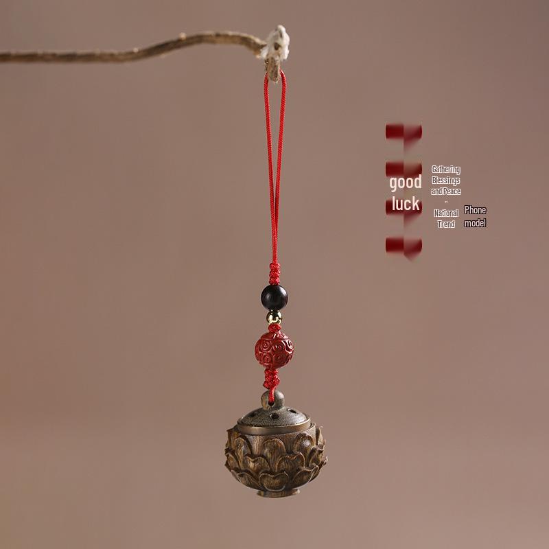 Artistic Green Sandalwood Lotus Scented Sachet Pendant & Keychain