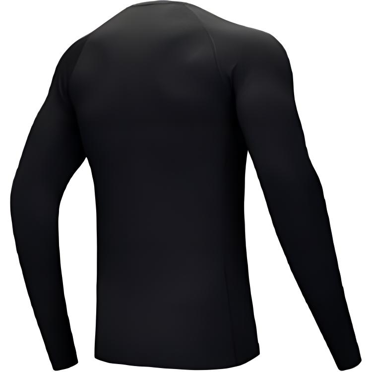 Anta High Elastic Slim Fit Letter Fitness Shirt Men Tops Basic-Black 952441402-2