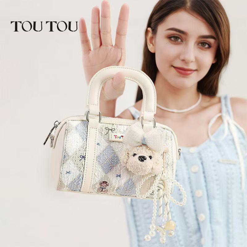 

TOUTOU crayon puppy Boston bag women 2025 new summer cute bowling bag portable messenger bag