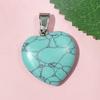 Natural Crystal Agate Heart Pendant Sweater Chain, 20mm Gemstone.