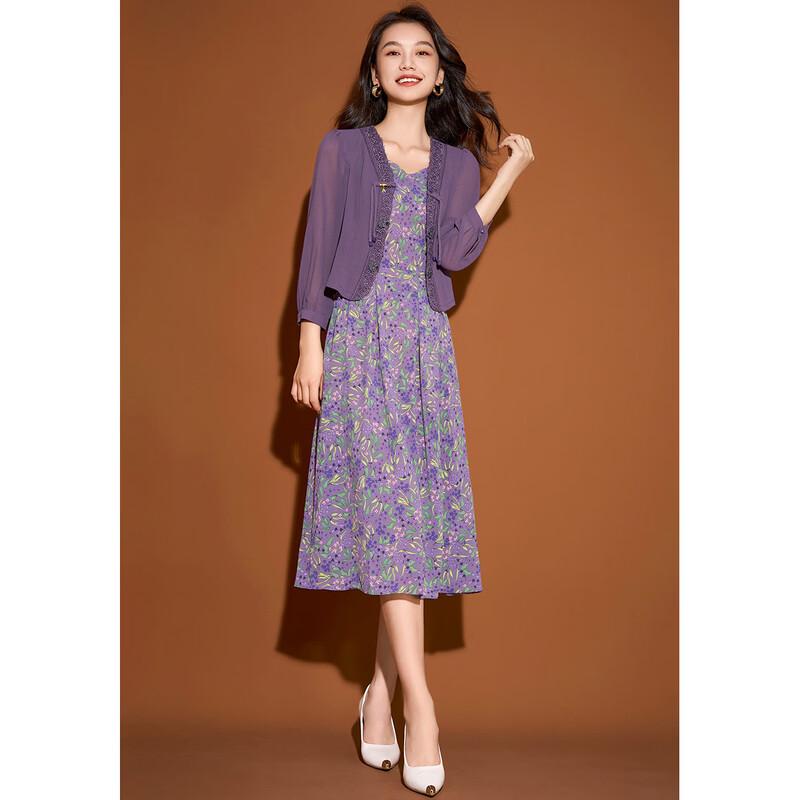Meilanni New Chinese Style Embroidered V-Neck Two-Piece Dress Set 2XL