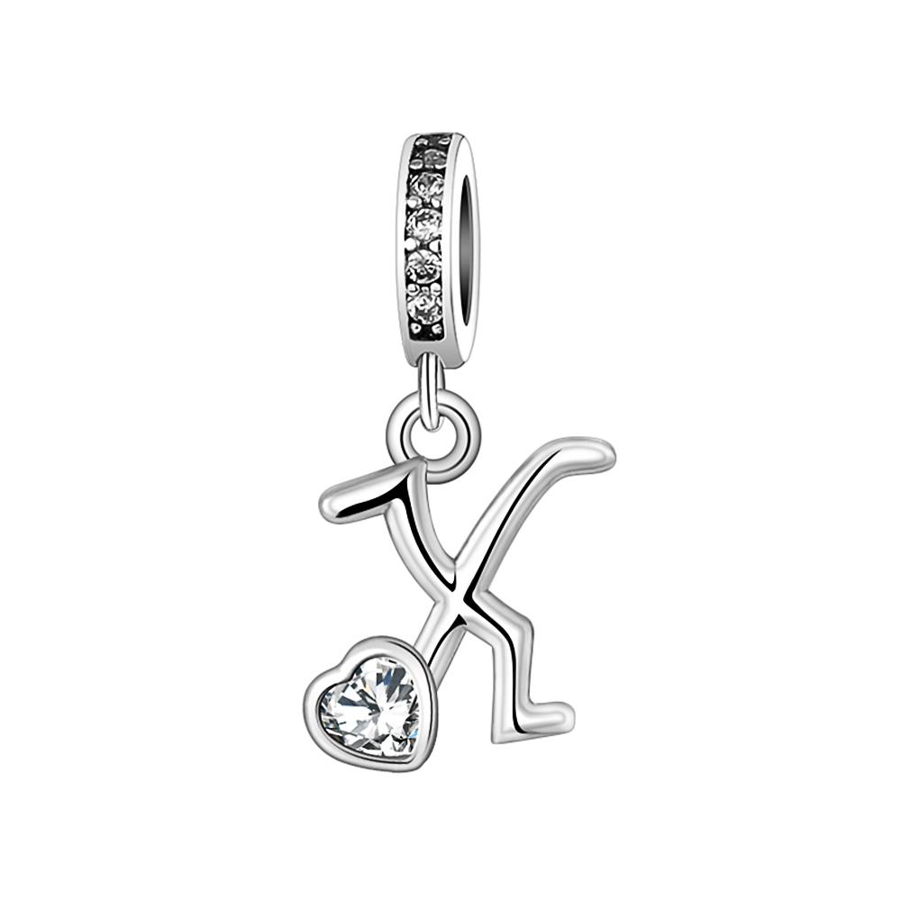 New 26 AZ Letter S925 Sterling Silver Small Letter Pendant Suitable for Original  Bracelet Necklace DIY Jewelry Pendant