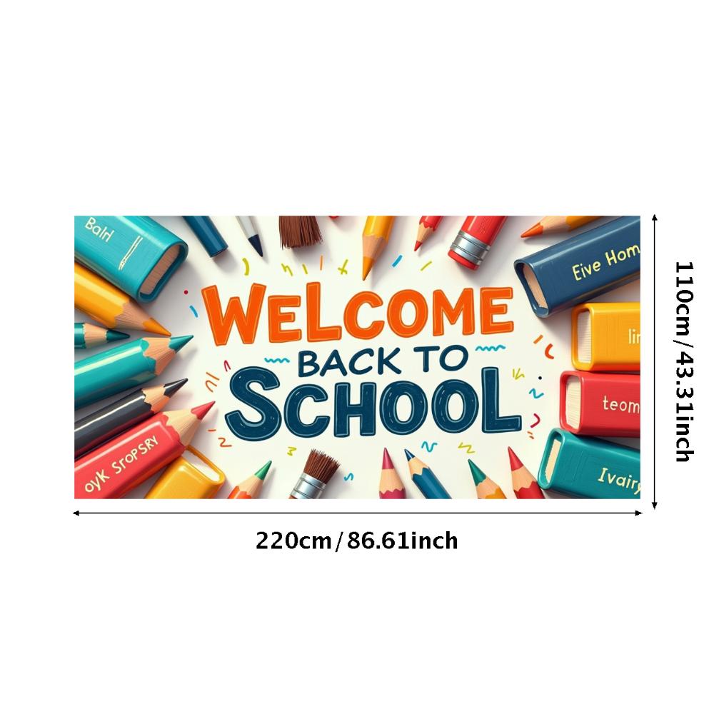 Willkommen zurück zur Schule Banner Hintergrund für Klassenzimmerdeko Kinder Schulfest Veranstaltung Hintergrunddekorationen Foto-Requisiten
