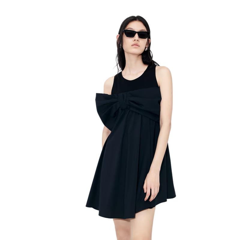 

MO&Co. Bow Irregular Pleated Vest Dress M 165