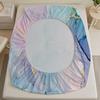 Abstract Art Fitted Sheet Set Blue Pink Purple Gold Marble Pattern Bedding With Pillowcases For Bedroom