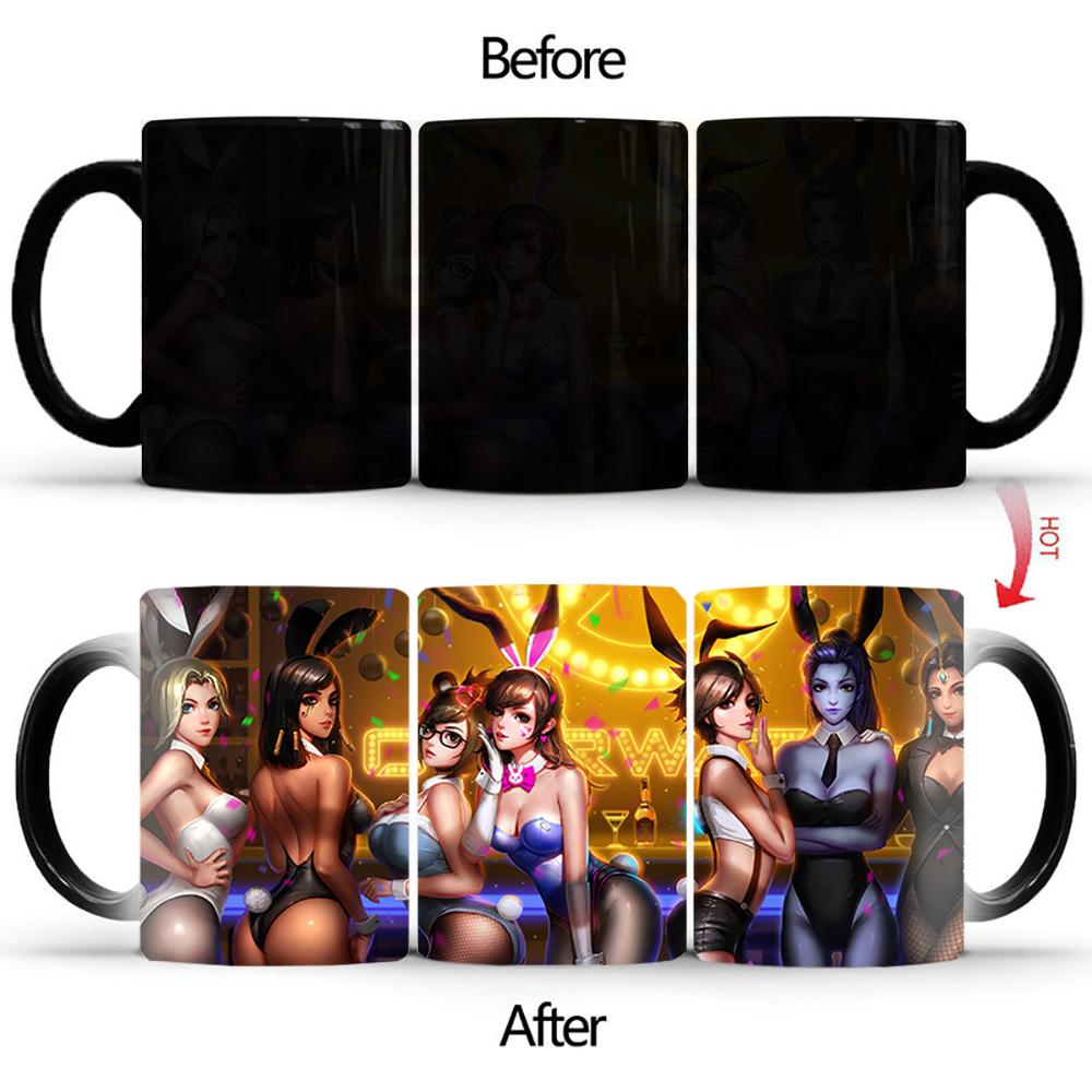 Sexy Goddess Coffee Mug BSKT-062 Color Change Mug Anime Kawaii Cup Sublimation Tumblers Discoloration Cups Drinkware Mugs Custom