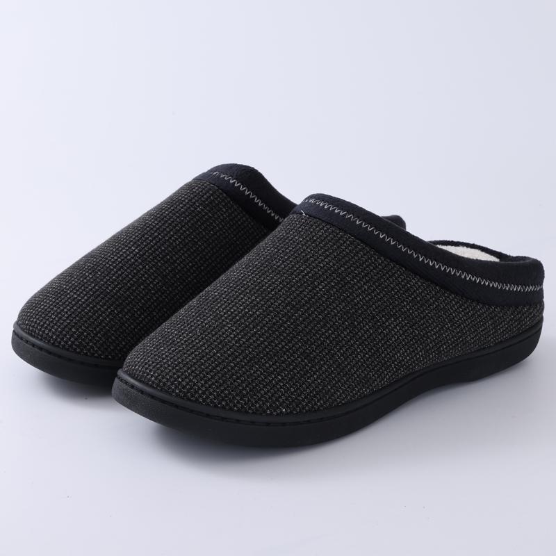 Fashion Shevalues Winter Furry Slippers For Men New Slip On Home Slides Soft Sole Cozy Indoor Slides Plush Lining Men's Cotton Slippers
