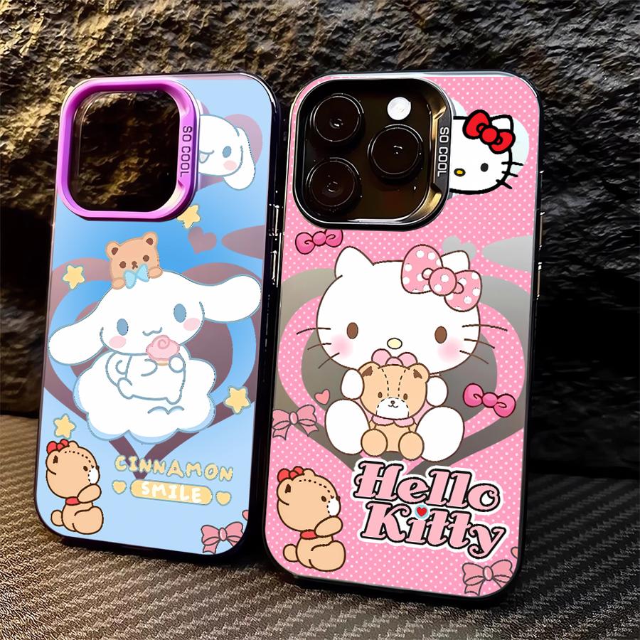 Phone Case for iPhone 14 15 16 Plus 11 12 13 Pro Max 17 Air 16e Soft Cover Cartoon Hello Kitty Cinnamoroll