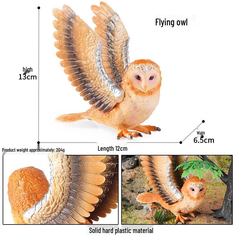 Children's Animal Simulation Toy Set: Eagle, Falcon, Secretary Bird, Owl Figurines