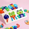 Wooden Animal Growth Puzzles For Toddlers,Cartoon Learning Educational Toys, Children's Early Education Toys